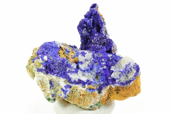 Cerussite Crystals on Sparkling Azurite - Congo #366022